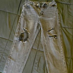 Black Faded Distressed Jeans